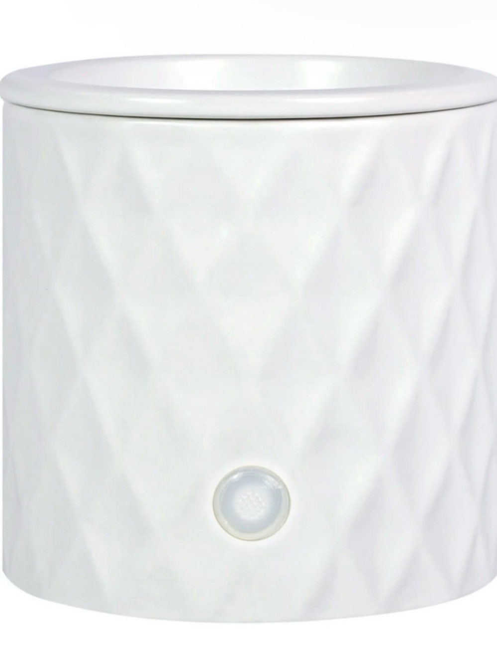 Ceramic White Wax Warmer with Textured Diamond Design